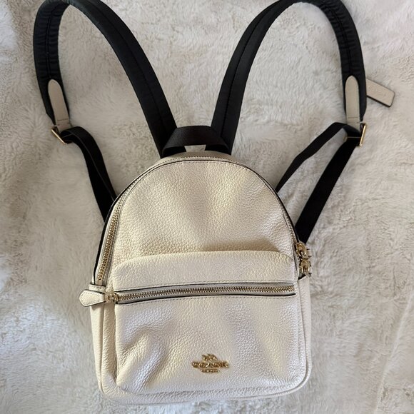 Coach Mini Charlie Cream Pebble Leather Backpack A1881 F28995 main image 8
